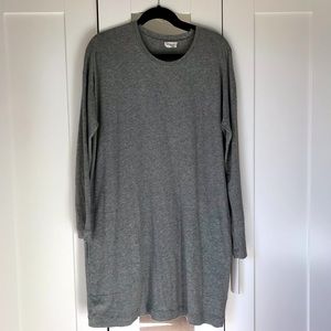 Aritzia Community Long-Sleeve Crewneck Dress in Heather Grey